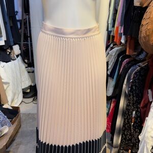 Reiss Marie A-Line Pleated Skirt in Pink and Black